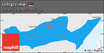 Political Simple Map of Inharrime, single color outside