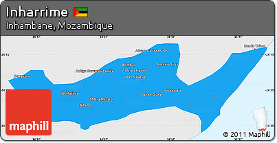 Political Simple Map of Inharrime, single color outside