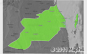 Political 3D Map of Inhassoro, darken, desaturated