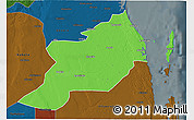 Political 3D Map of Inhassoro, darken