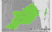 Political 3D Map of Inhassoro, desaturated