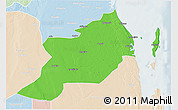 Political 3D Map of Inhassoro, lighten