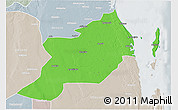 Political 3D Map of Inhassoro, lighten, semi-desaturated