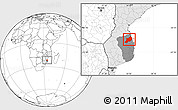 Blank Location Map of Inhassoro, highlighted country, highlighted parent region