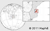 Blank Location Map of Inhassoro, highlighted country
