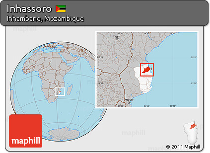 Gray Location Map of Inhassoro, highlighted parent region