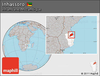 Gray Location Map of Inhassoro, highlighted parent region