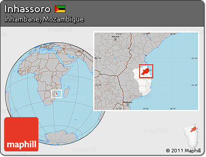 Gray Location Map of Inhassoro, highlighted parent region