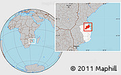 Gray Location Map of Inhassoro, highlighted parent region
