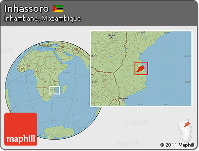 Savanna Style Location Map of Inhassoro