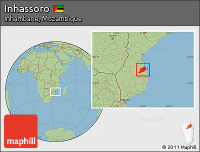 Savanna Style Location Map of Inhassoro