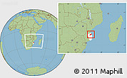 Savanna Style Location Map of Inhassoro, highlighted parent region, within the entire country