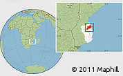 Savanna Style Location Map of Inhassoro, highlighted parent region