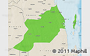 Political Map of Inhassoro, shaded relief outside