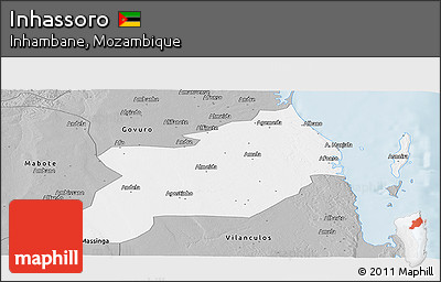 Gray Panoramic Map of Inhassoro