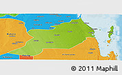 Physical Panoramic Map of Inhassoro, political outside
