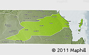 Physical Panoramic Map of Inhassoro, semi-desaturated
