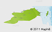 Physical Panoramic Map of Inhassoro, single color outside