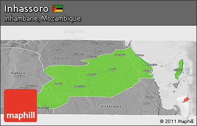 Political Panoramic Map of Inhassoro, desaturated