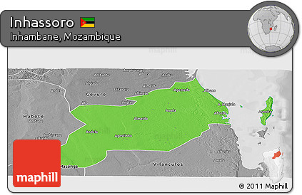 Political Panoramic Map of Inhassoro, desaturated