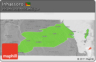 Political Panoramic Map of Inhassoro, desaturated