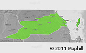Political Panoramic Map of Inhassoro, desaturated