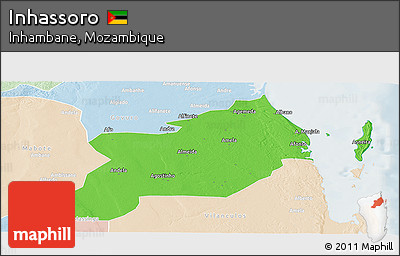 Political Panoramic Map of Inhassoro, lighten