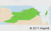 Political Panoramic Map of Inhassoro, lighten