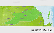 Political Panoramic Map of Inhassoro, physical outside