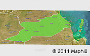 Political Panoramic Map of Inhassoro, satellite outside