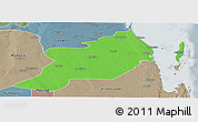 Political Panoramic Map of Inhassoro, semi-desaturated
