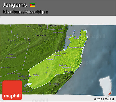 Physical 3D Map of Jangamo, darken