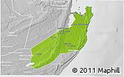 Physical 3D Map of Jangamo, lighten, desaturated