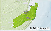 Physical 3D Map of Jangamo, lighten