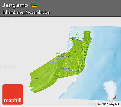 Physical 3D Map of Jangamo, single color outside