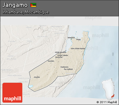Shaded Relief 3D Map of Jangamo, lighten