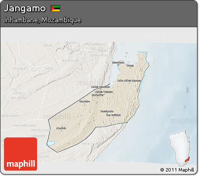 Shaded Relief 3D Map of Jangamo, lighten