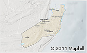 Shaded Relief 3D Map of Jangamo, lighten, semi-desaturated