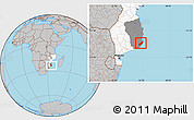 Gray Location Map of Jangamo, highlighted country, highlighted parent region
