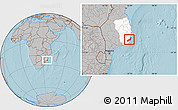 Gray Location Map of Jangamo, highlighted parent region, hill shading