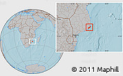 Gray Location Map of Jangamo, hill shading