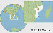 Savanna Style Location Map of Jangamo, highlighted country, within the entire country