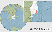 Savanna Style Location Map of Jangamo, highlighted country, hill shading