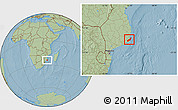 Savanna Style Location Map of Jangamo, hill shading