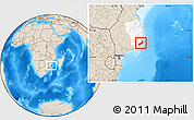Shaded Relief Location Map of Jangamo, highlighted parent region