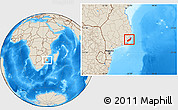 Shaded Relief Location Map of Jangamo