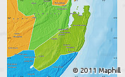 Physical Map of Jangamo, political outside