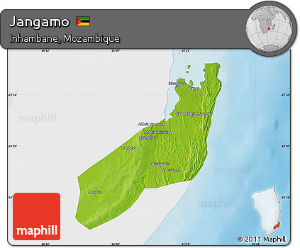 Physical Map of Jangamo, single color outside
