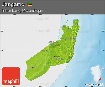 Physical Map of Jangamo, single color outside