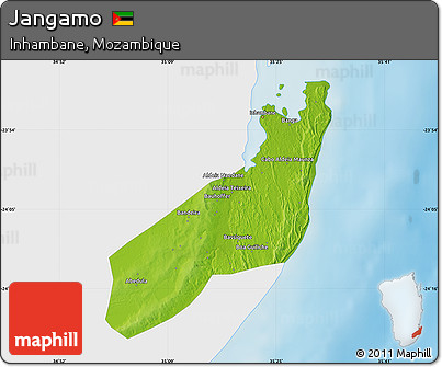 Physical Map of Jangamo, single color outside
